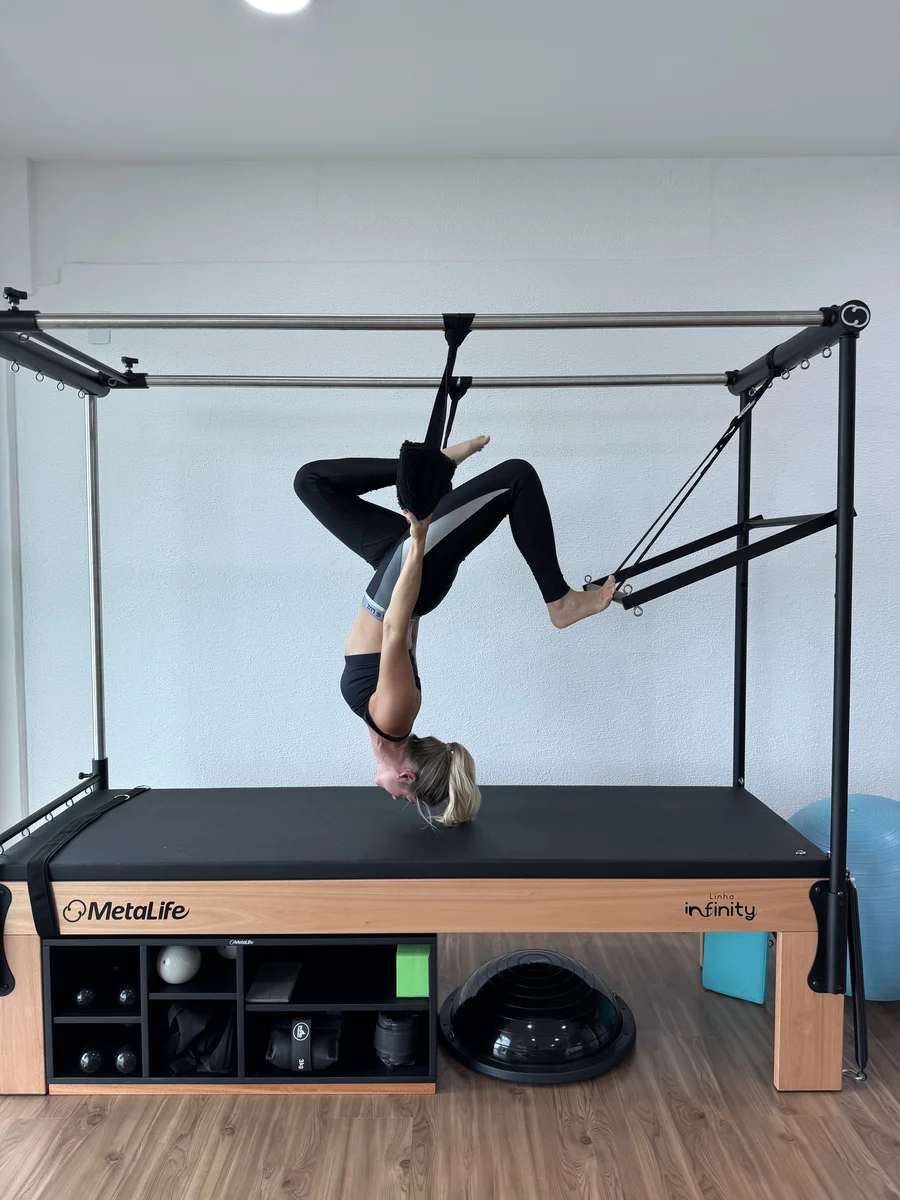 Jéssica Steyer praticando Pilates no Studio Vitali